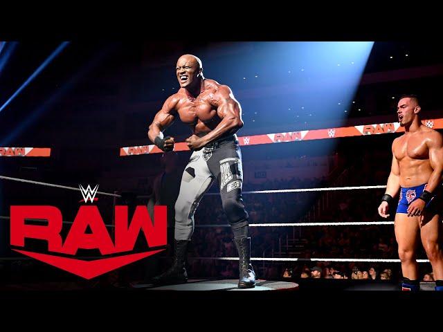 Theory attacks Bobby Lashley during a Pose-Down challenge: Raw, June 13, 2022