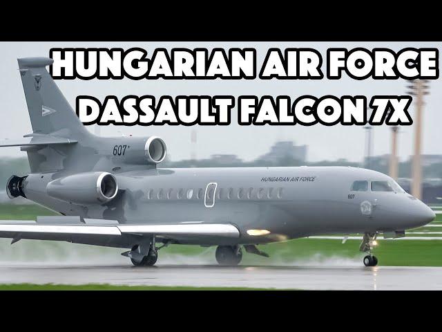 RARE VISIT: Hungarian Air Force Dassault Falcon 7X action in Montreal (YUL/CYUL)
