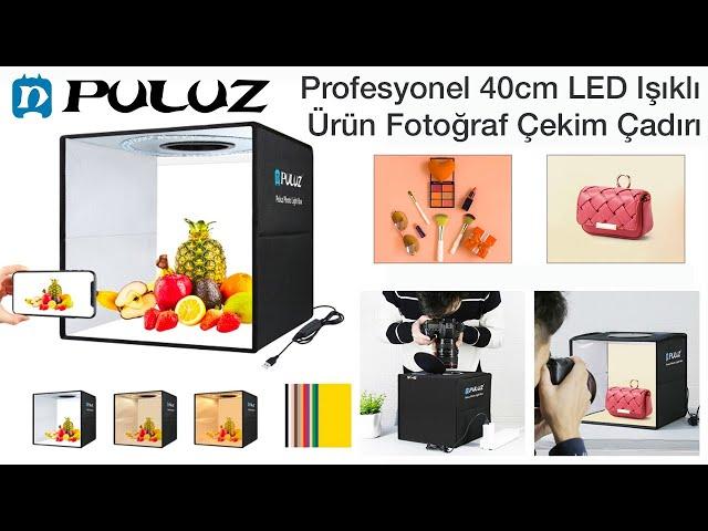 PULUZ 40cm Katlanabilir Profesyonel LED Işıklı Ürün Fotoğrafı Çekim Çadırı