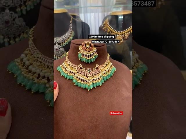 1 gram gold beautiful design guttapulasa pearl  necklace with earrings#youtubeshorts#shorts#necklace
