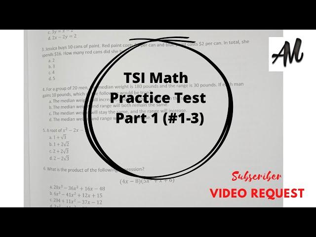 TSI MATH PRACTICE TEST PART 1