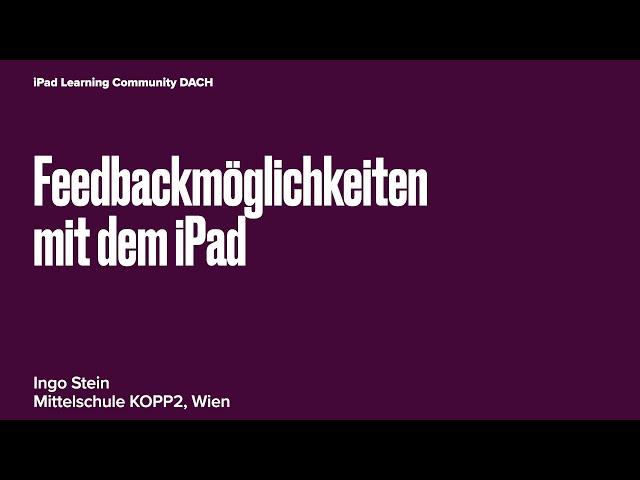 Feedbackmöglichkeiten mit dem iPad