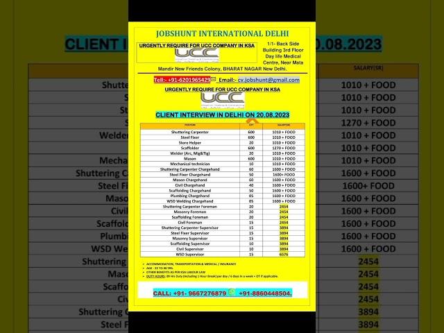 UCC COMPANY SAUDI ARABIA INTERVIEW 20 AUGUST