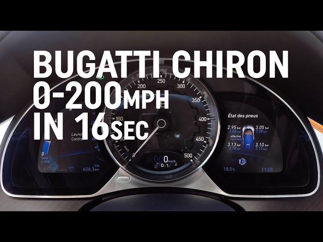 Bugatti Chiron: 0-200mph in 16 seconds!