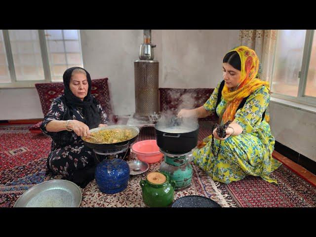 Cooking traditional Afghan food in the village | iran village life