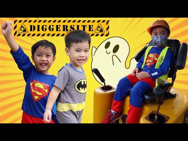 CONSTRUCTION VEHICLES FOR KIDS | HALLOWEEN SPECIAL | ADVENTURES OF JACOB AND JADEN