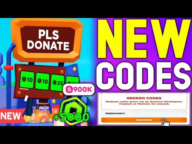 NEW PLS DONATE REDEEM CODES 2024 - ROBLOX PLS DONATE CODES - PLS DONATE CODES