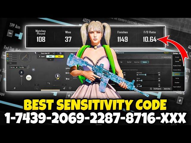 NEW UPDATE 3.7  BEST SENSITIVITY CODE + CONTROL SETTINGS PUBG MOBILE/BGMI