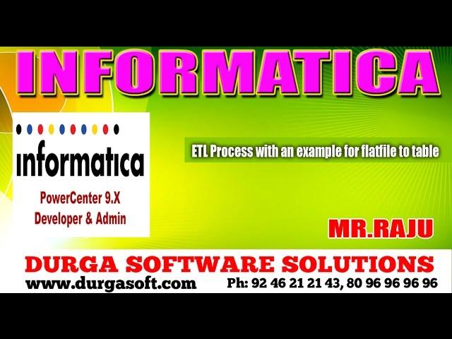 Informatica - ETL Process with an example for flat file to table