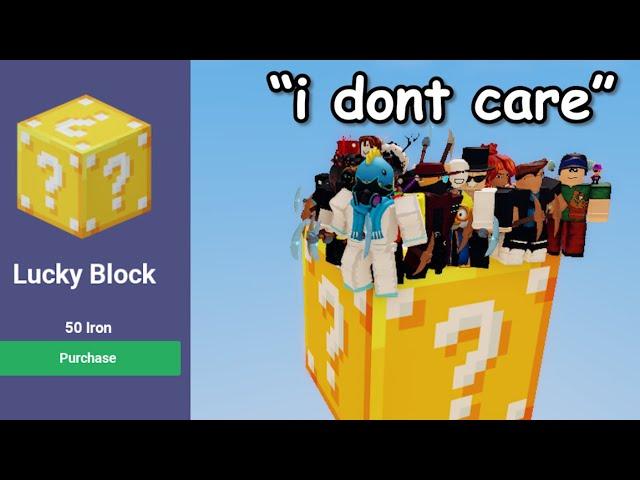 1v50, but you can BUY Lucky Blocks! (Roblox Bedwars)