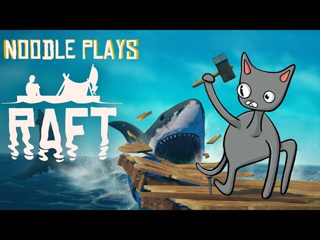 Noodle vs shark on a raft with some planks