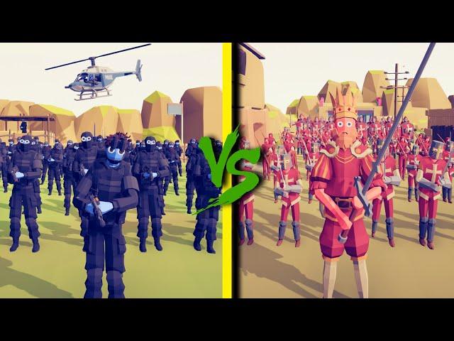 MEDIEVAL FACTION vs SWAT TEAM - Totally Accurate Battle Simulator TABS