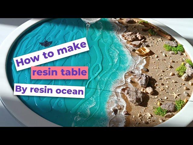 Resin art tutorial | How to make an EPOXY RESIN OCEAN TABLE step by step