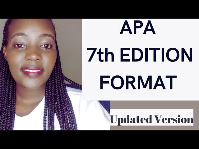 HOW TO FORMAT IN APA STYLE 7th EDITION: ACADEMIC WRITING TUTORIAL PART 2//