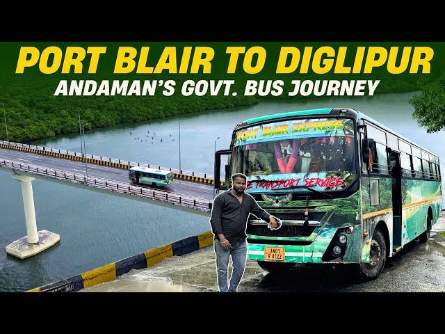 Bus journey through DEADLY ATR Highway | Port Blair to Diglipur Govt. Bus | Current Road Conditions
