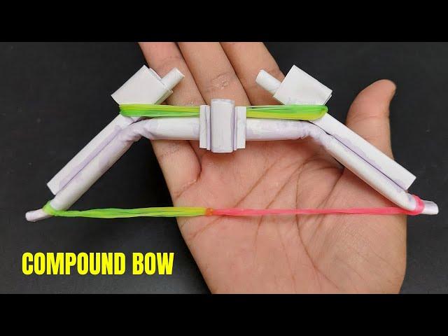 POWERFUL Paper Mini Compound BOW That Shoots Paper Arrow | How To Make a Paper BOW | Easy Paper BOW