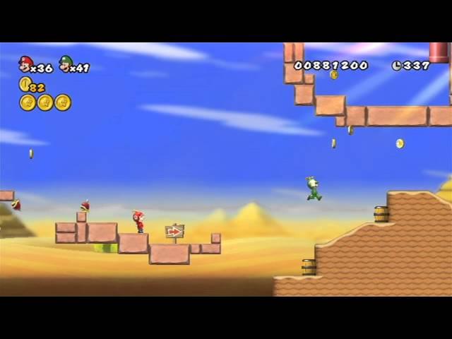 New Super Mario Bros. Wii Two-Player Playthrough - World 2