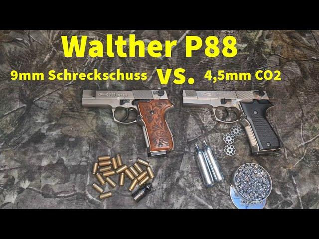 Walther P88 9mm Schreckschuss vs. 4,5mm CO2 Version: Vergleich und Unterschiede