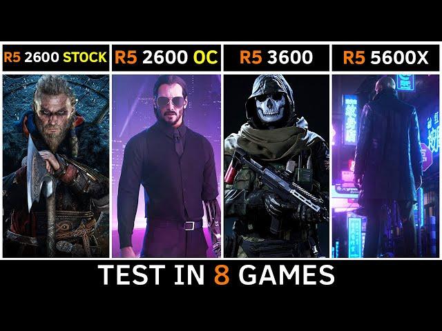 Ryzen 5 2600 vs 2600 OC vs 3600 vs 5600X | RTX 3060 | Test in 8 Games | 1080p