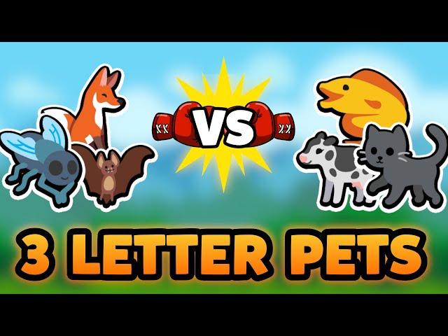 Super Auto Pets but we can only use animals with 3 LETTER NAMES