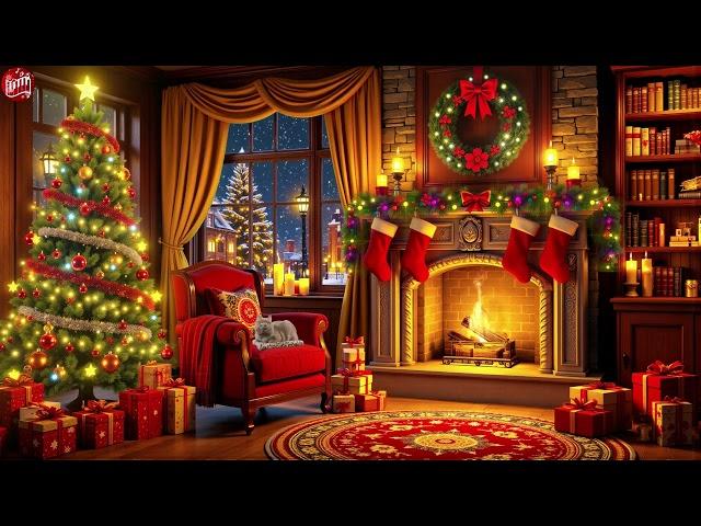 Traditional Christmas Music With Fireplace  Cozy Christmas Music Instrumental  Christmas Ambience