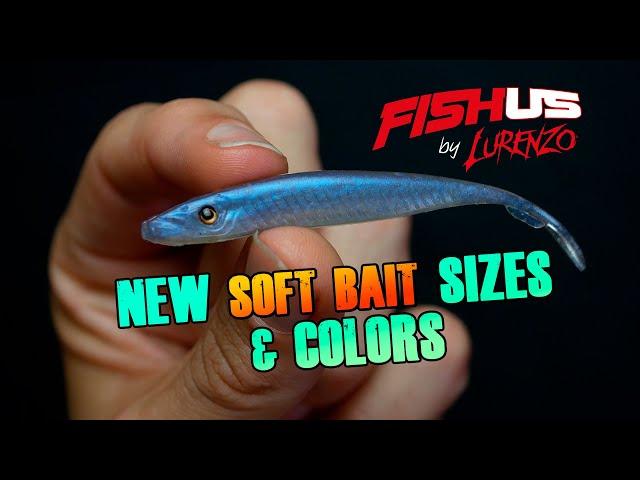 New Fishus by Lurenzo soft baits sizes!