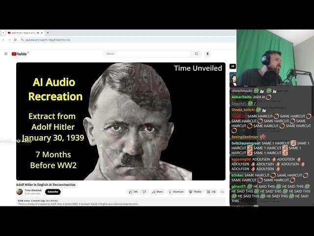 Forsen Reacts to Adolf Hitler in English AI Reconstruction