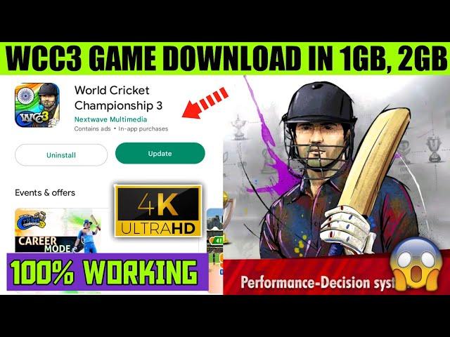 How To Download Wcc3 Game Link | World Cricket Championship on 37MB | Wcc3 Download in 1gb, 2gb