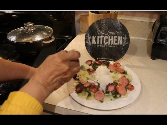 How To Cook Steam Cabbage With Sautéed Sausage In Ms Lena's Kitchen