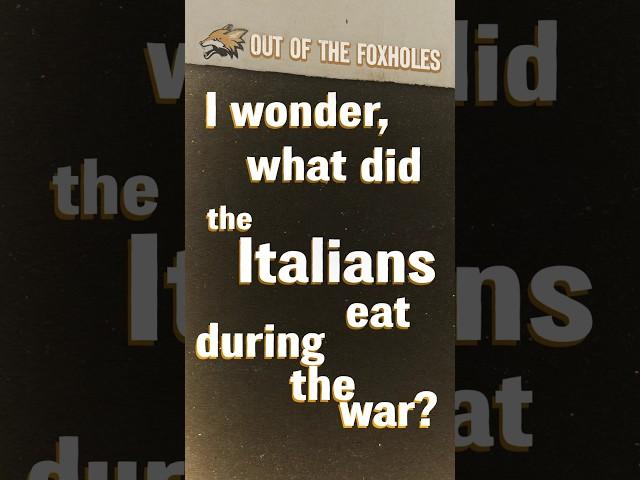 What did the Italians eat during the war? - #OOTF #shorts