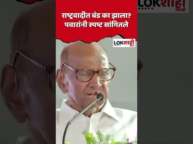 #shorts Sharad Pawar :  राष्ट्रवादीत बंड का झाला? पवारांनी स्पष्ट सांगितले #shortsfeed