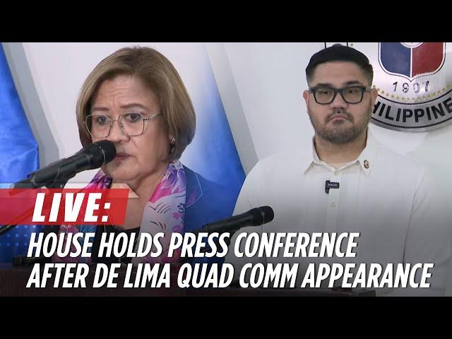 LIVE: Ex-Sen. Leila de Lima, Rep. Rodge Gutierrez hold press conference | October 22