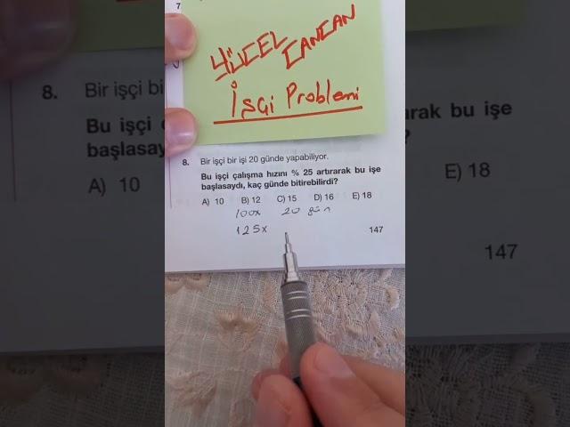 işçi Problemi #matematik #tyt #kpss #dgs #ayt #yks #lgs #öğretmen #problemler #adana #pazar #eğitim