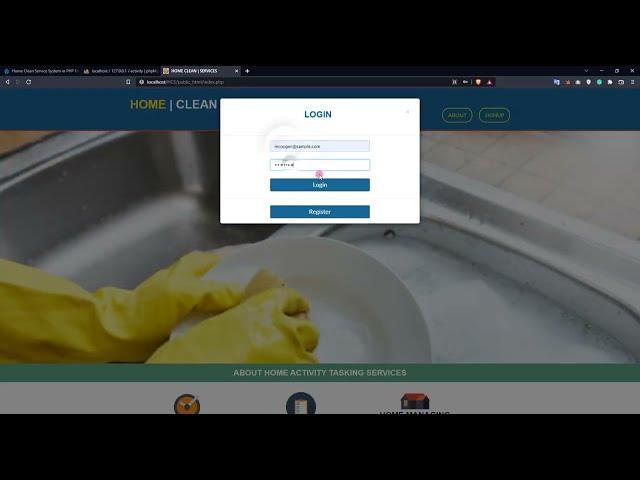 Home Clean Service System in PHP DEMO