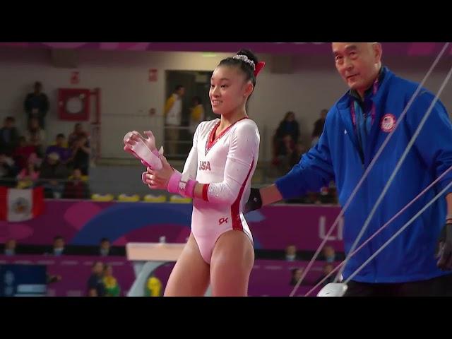 Leanne Wong (USA) Uneven Bars 2019 Pan Am Games Women's Gymnastics EF