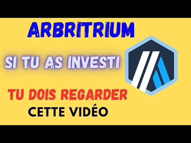 Arbitrium si tu as Investi dans cette Crypto Monnaie tu Doi Regarder cette vidéo