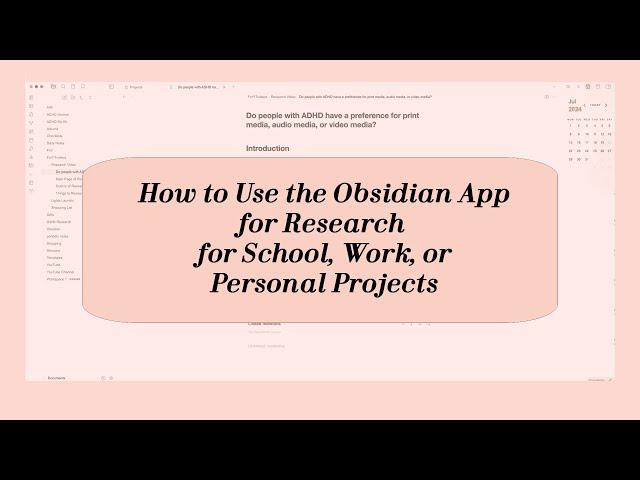 How to Use Obsidian for Research