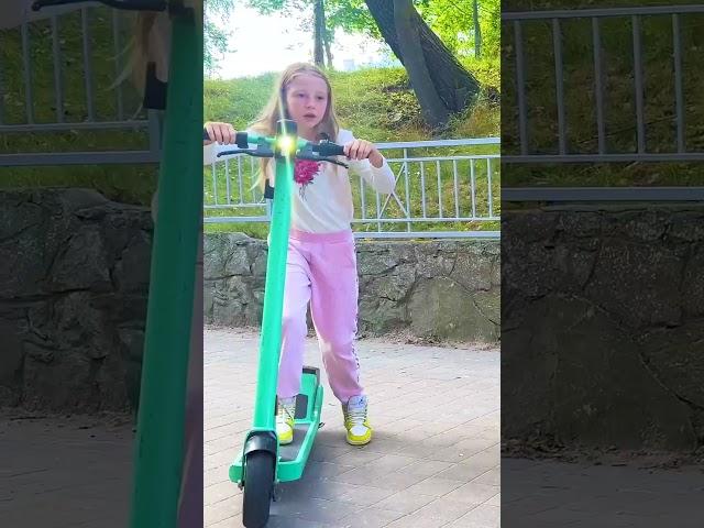 Nastya and Eva ride scooters #Shorts