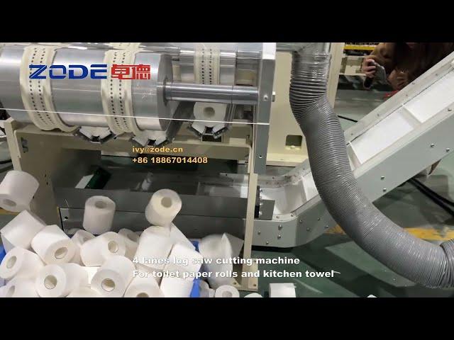 ZODE Toilet paper cutting machine 4lanes log saw cutter máquina de corte de sierra de troncos
