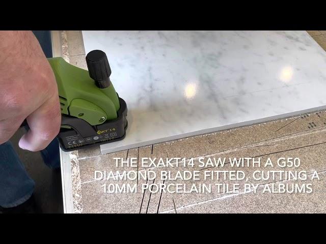 Exakt14 cutting a 10mm porcelain tile