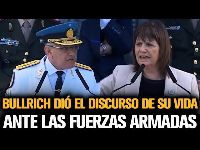 BULLRICH DIÓ EL MEJOR DISCURSO DE SU VIDA ANTE LAS FUERZAS ARMADAS