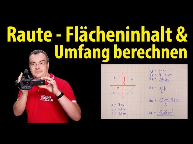 Raute - Flächeninhalt & Umfang berechnen | Lehrerschmidt