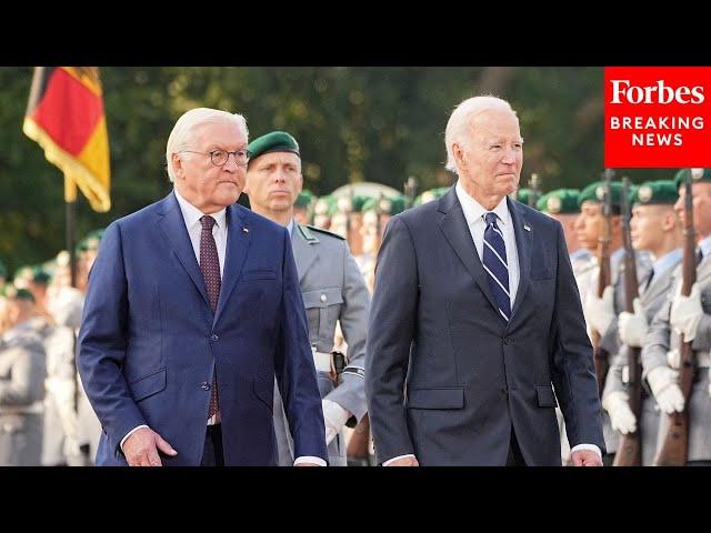 President Biden Participates In An Arrival Ceremony At Bellevue Palace In Berlin, Germany