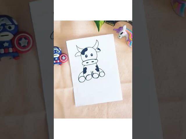easy drawing cow ️#easy #shorts #youtube #kp #subscribe