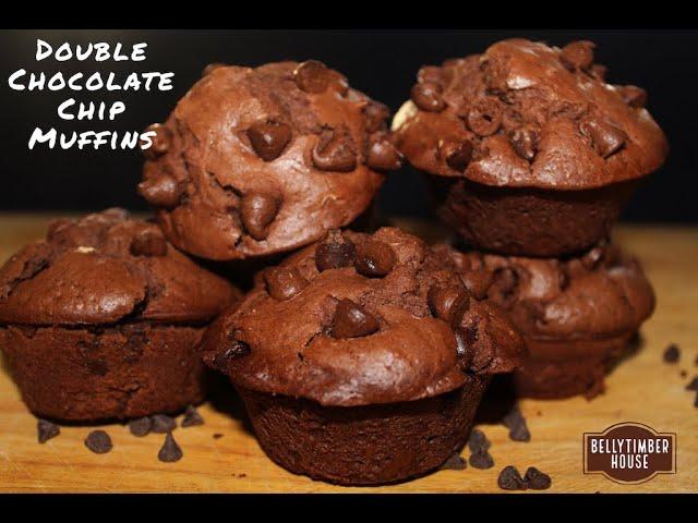 Double Chocolate Chip Muffins | Eggless Chocolate chip muffins | Ultimate double chocolate muffins