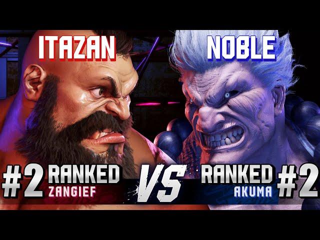 SF6 ▰ ITAZAN (#2 Ranked Zangief) vs NOBLE (#2 Ranked Akuma) ▰ High Level Gameplay