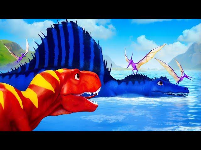 Jurassic Kingdom Battles: T-Rex vs Spinosaurus | Who Will Claim the Land in Epic Clash?