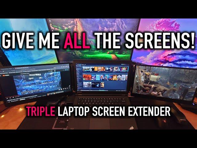 TRIPLE Laptop Screens!? KEFEYA S2 Triple Laptop Screen Extender Full Review | 2x 14" 1080p Screens