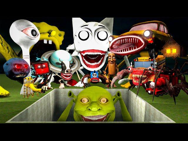 EVERY NEW MONSTER vs GIANT PIT with LIN GAN MELON.EXE in Garry's Mod