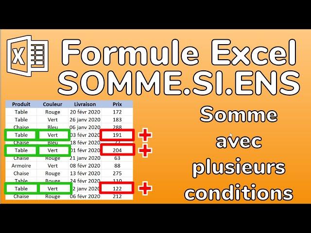 La Formule Excel SOMME.SI.ENS: Comment faire une somme des valeurs selon plusieurs critères